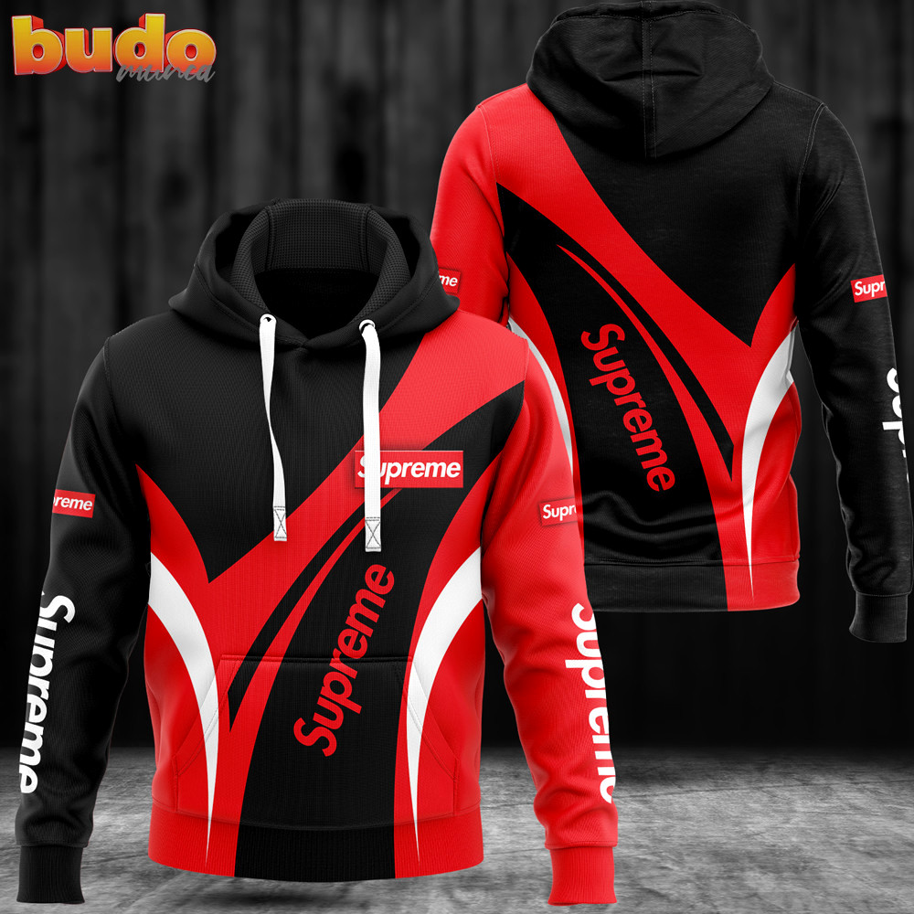Supreme red black luxury brand premium hoodie for men women