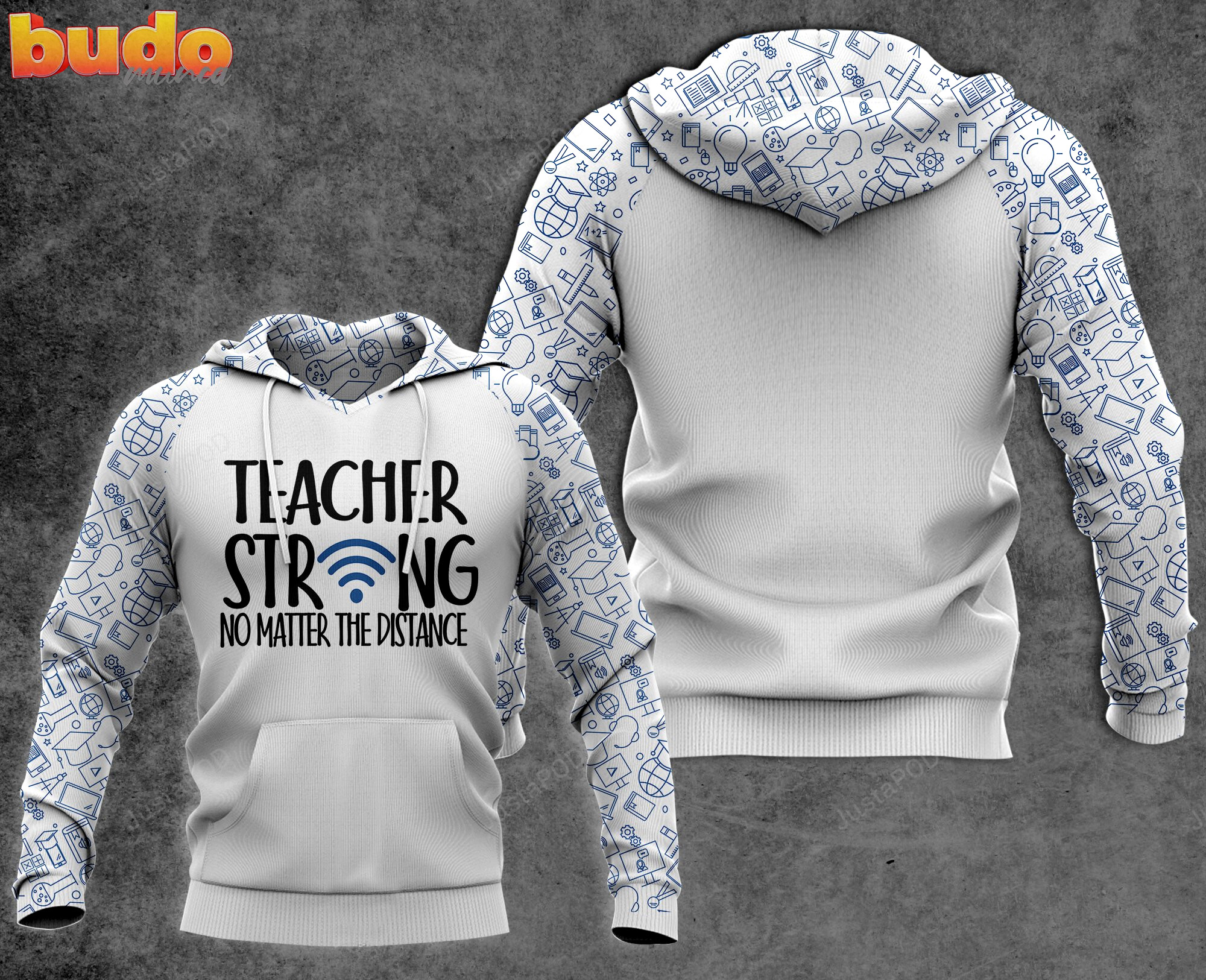 Teacher strong no matter the distance 3d all print hoodie, zip- up hoodie