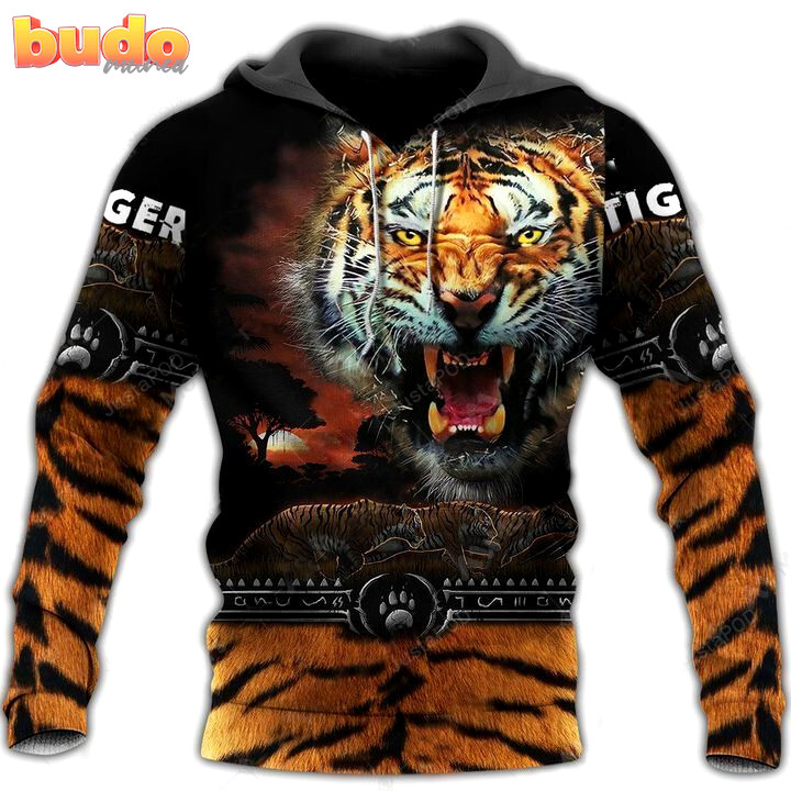 Tigers 3d all over printed hoodie, zip- up hoodie