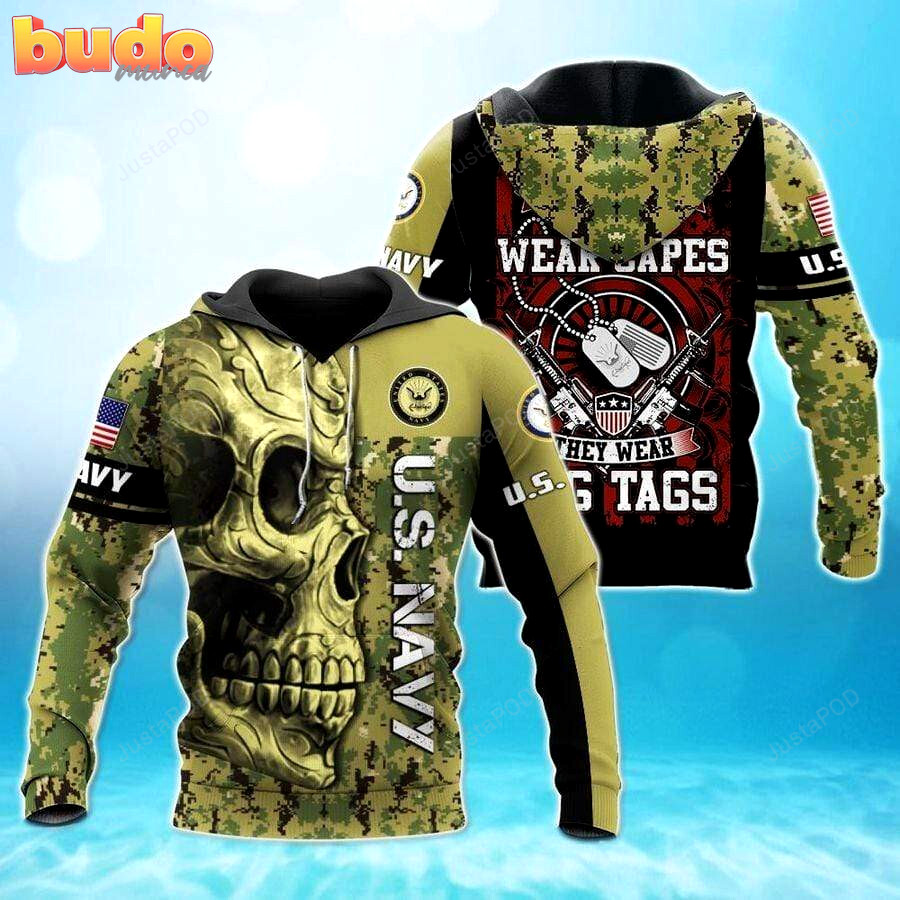U.s navy real heroes wear dog tags 3d all print hoodie, zip- up hoodie