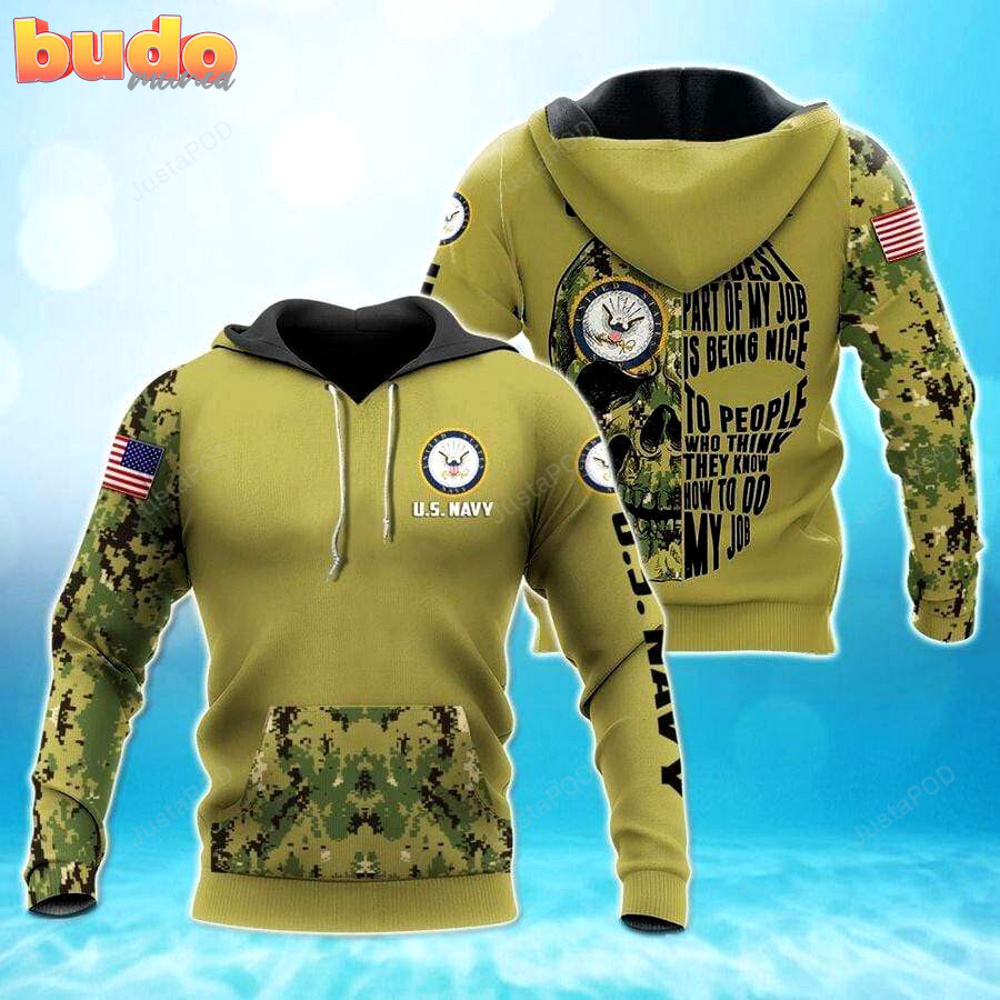 U.s navy the best part of my job skull 3d all print hoodie, zip- up hoodie