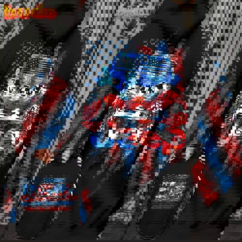 Usa jeep smoke flag 3d all print hoodie, zip- up hoodie