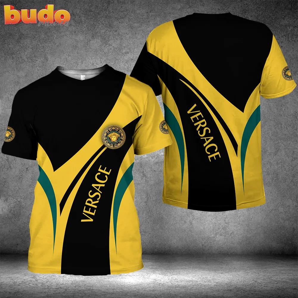 Versace black yellow luxury brand premium t-shirt outfit for men women