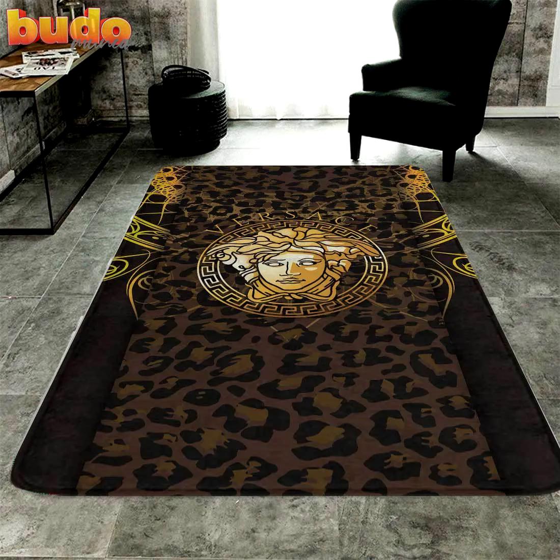 Versace brown medusa luxury fashion luxury brand premium rug carpet home decor