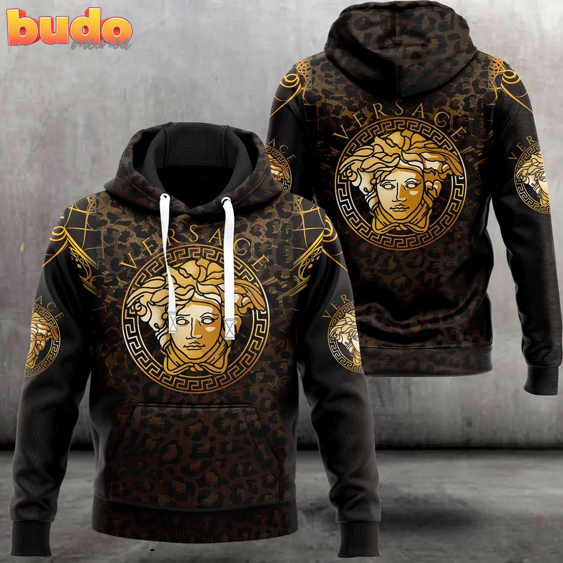 Versace brown medusa luxury unisex hoodie luxury brand outfit for men women