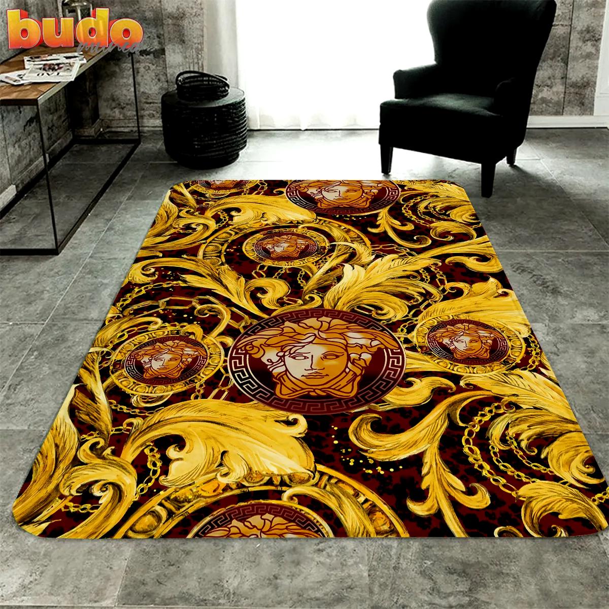 
                versace golden logo luxury fashion luxury brand premium rug carpet home decor
            