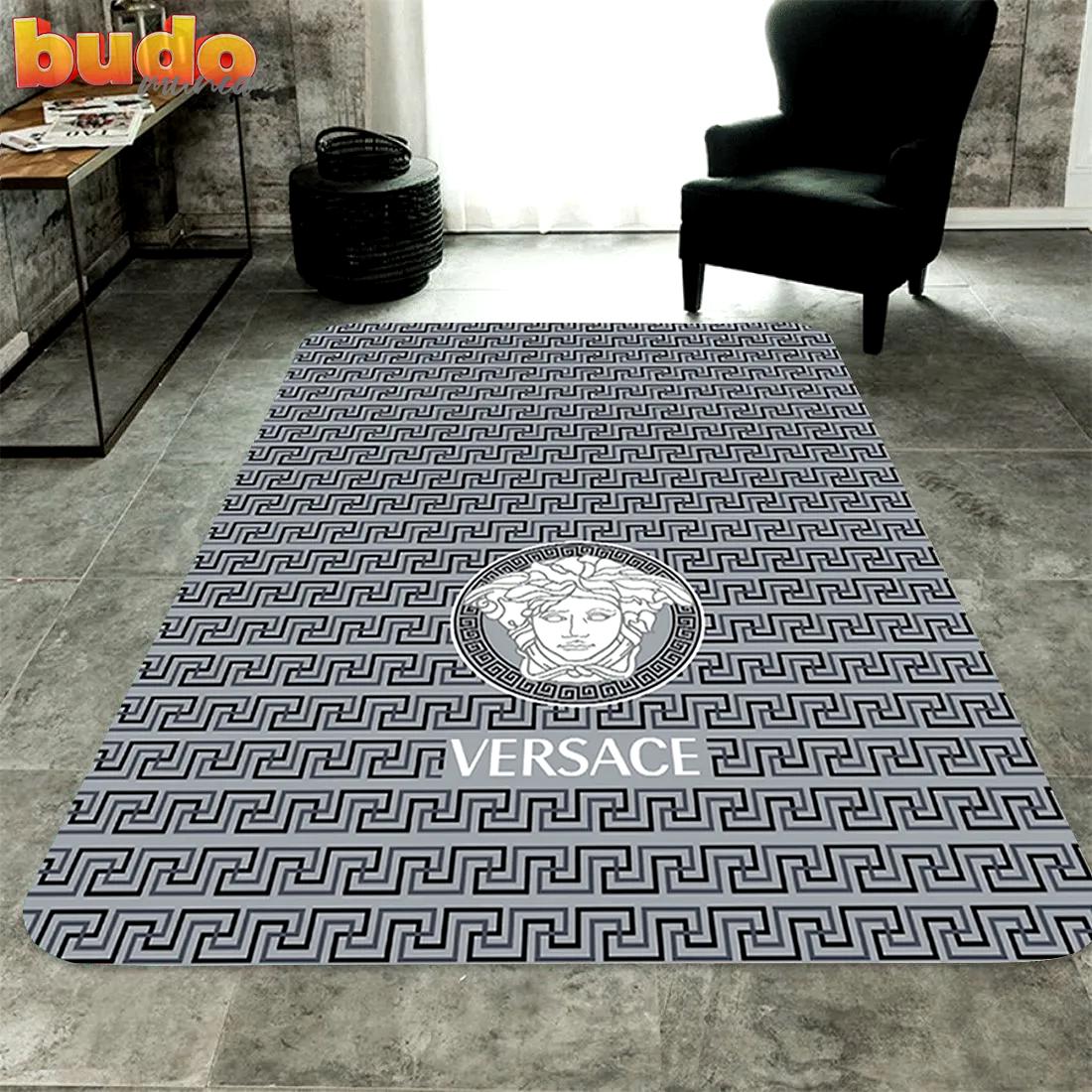 
                versace medusa grey luxury fashion luxury brand premium rug carpet home decor
            