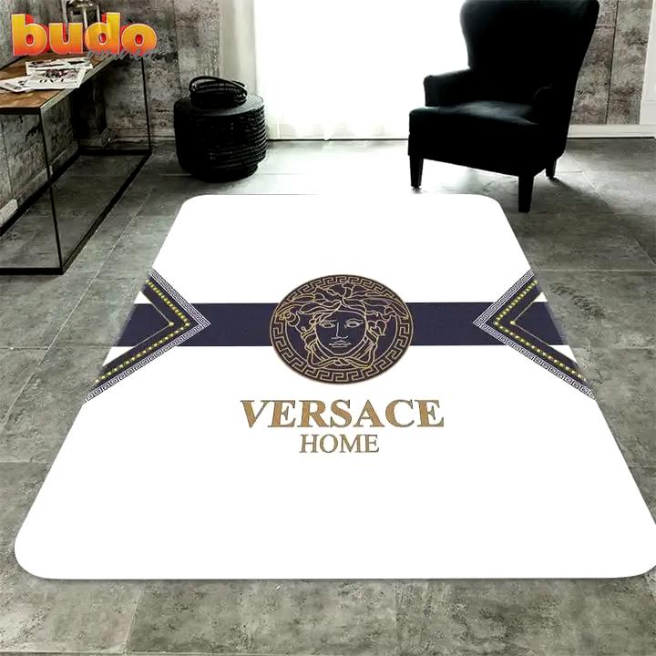 Versace medusa home yellow logo white rug carpet home decor luxury brand