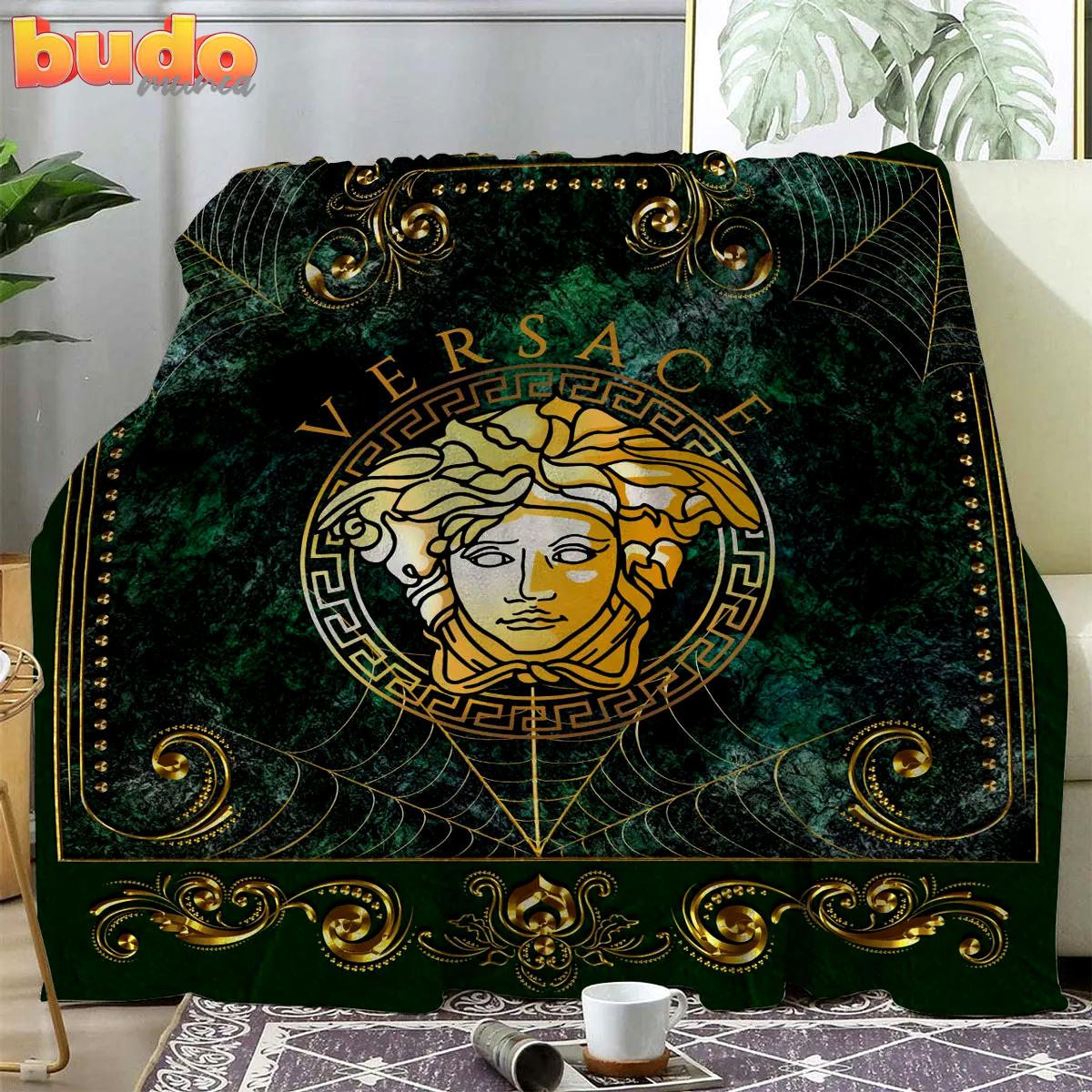 Versace medusa luxury brand premium blanket fleece home decor