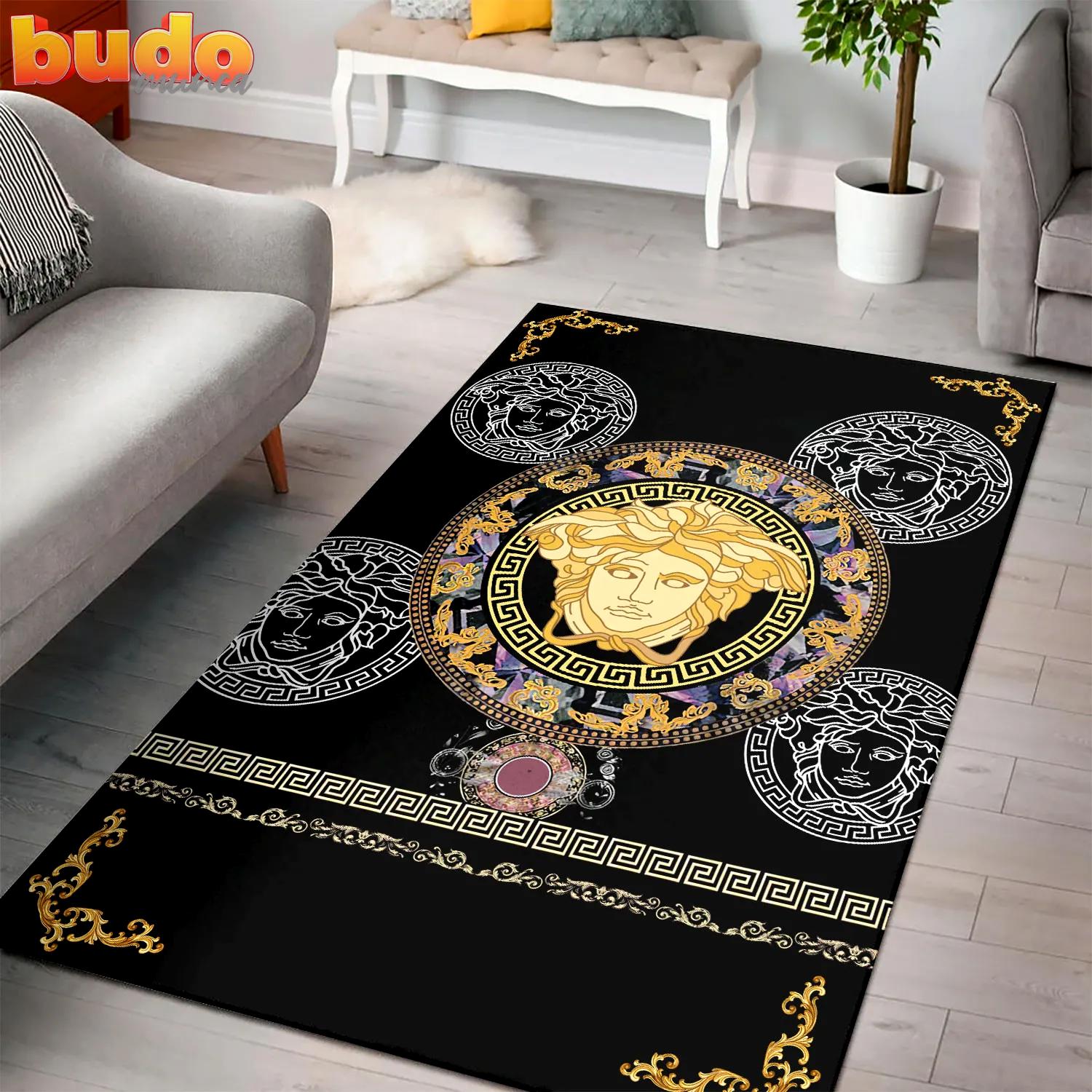 Versace medusa pattern black rug carpet home decor luxury brand