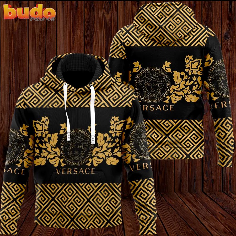 Versace medusa pattern luxury unisex hoodie luxury brand outfit for men women