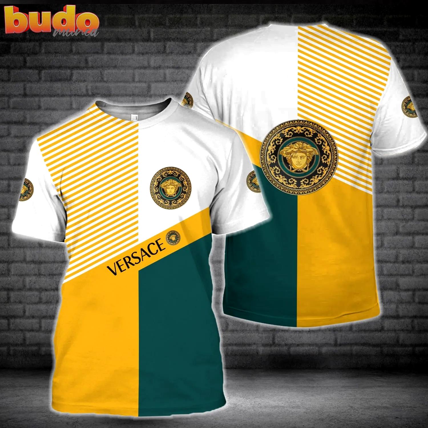 Versace yellow green luxury brand premium t-shirt outfit for men women