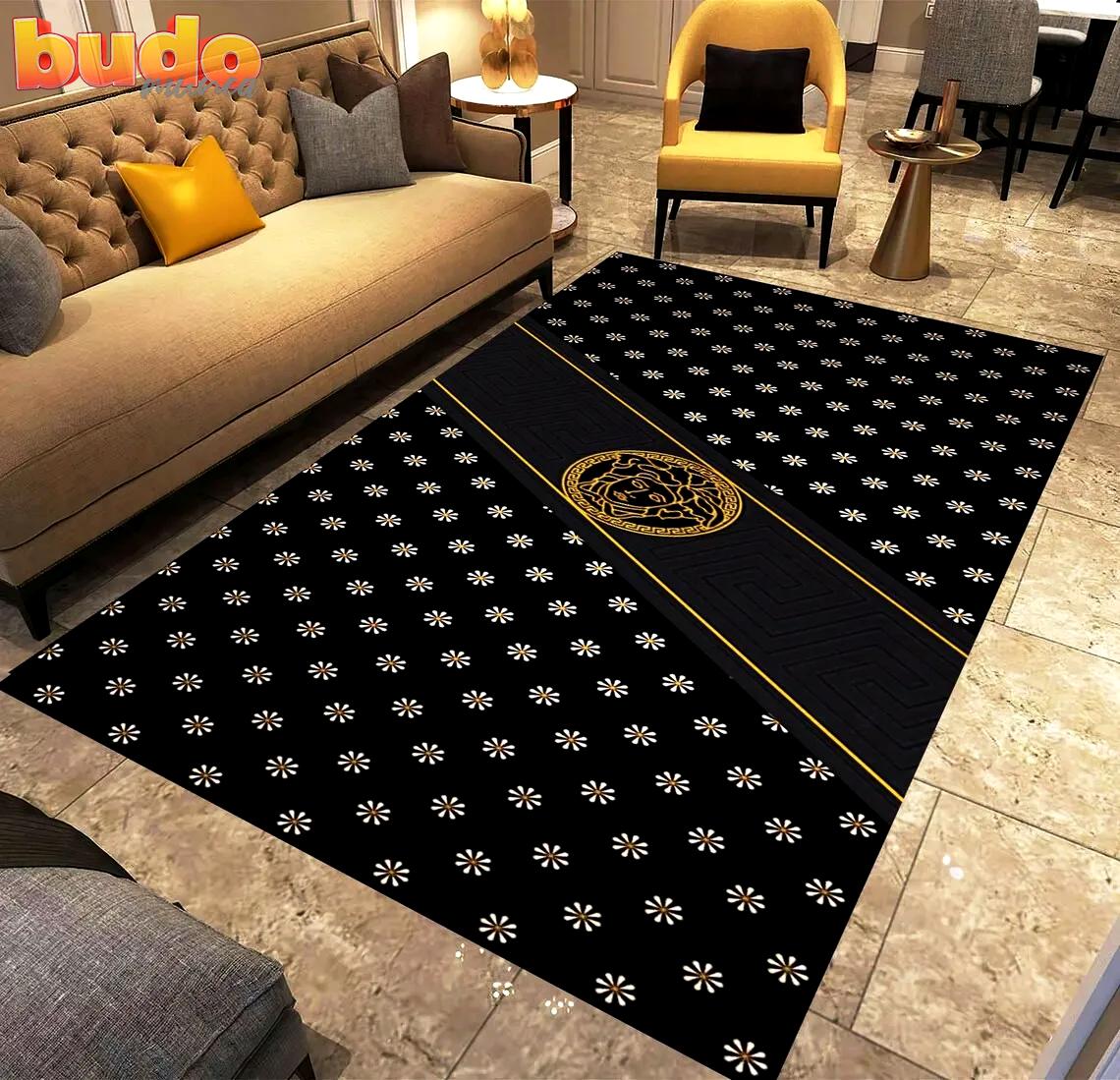 
                versace yellow medusa flowers rug carpet home decor luxury brand special gift
            