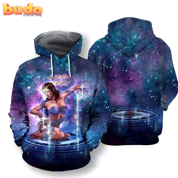 Zodiac aquarius 3d all print hoodie, zip- up hoodie