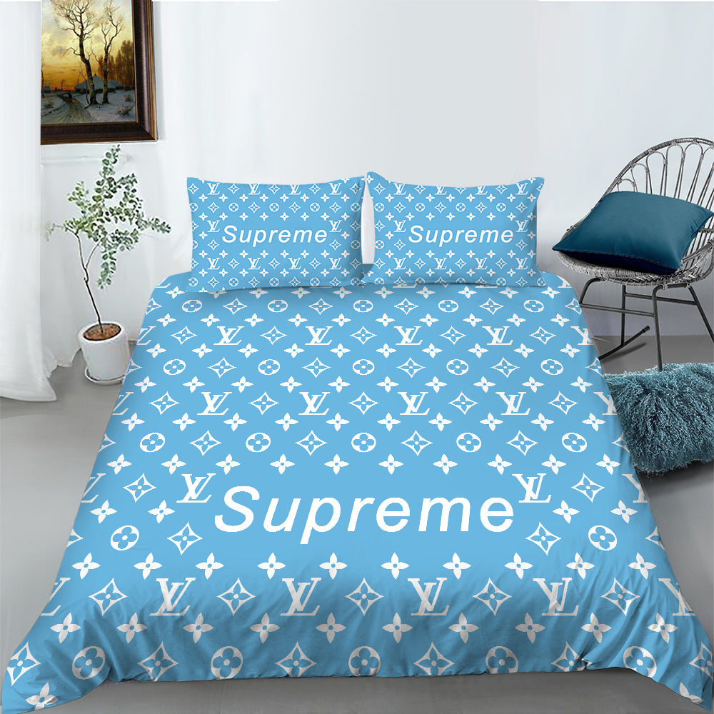 Louis vuitton supreme luxury brand highend bedding set duvet cover hot