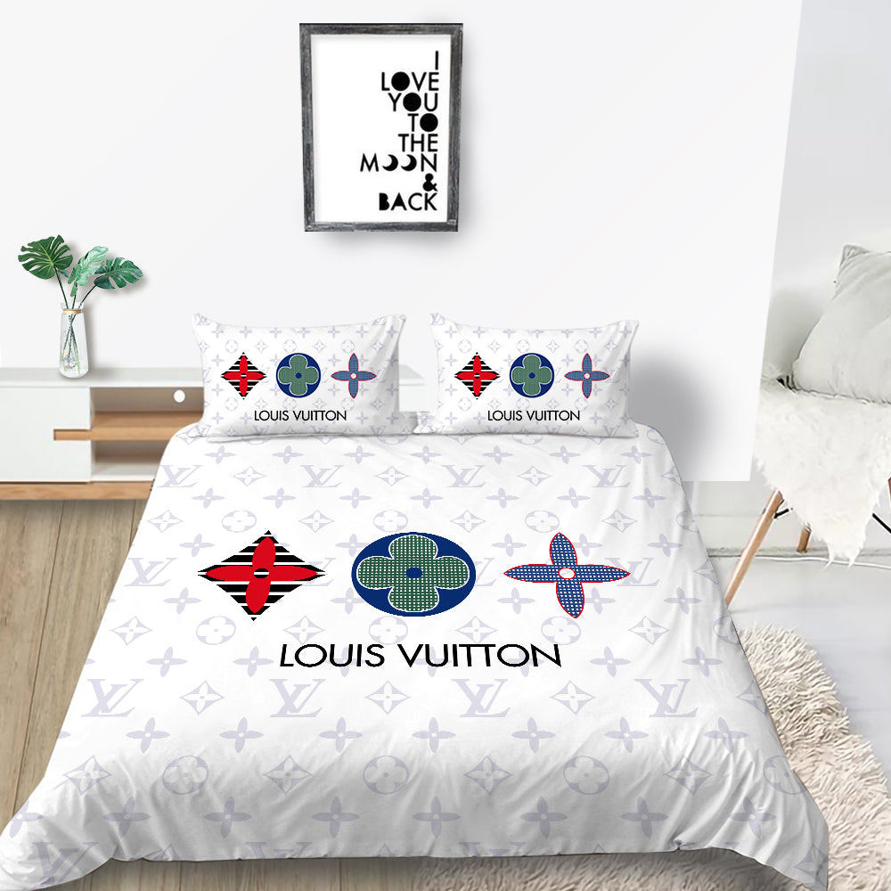 Louis vuitton white luxury brand highend bedding set duvet cover hot