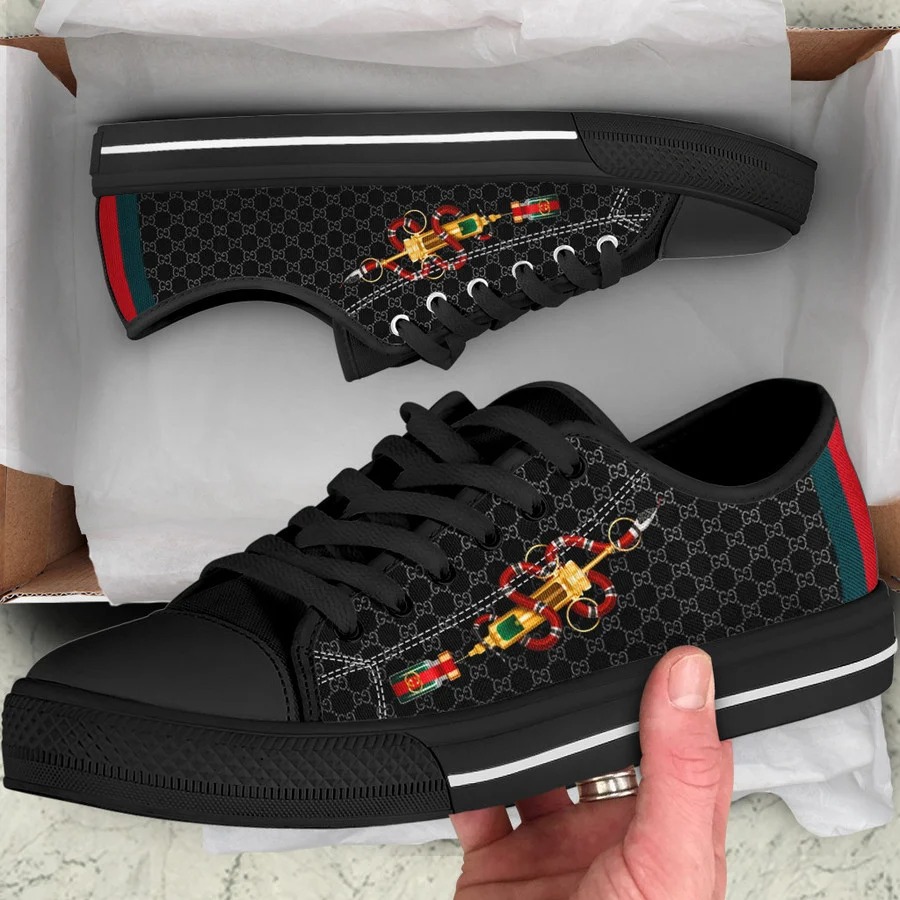 Gucci black snake low top canvas shoes sneakers hot best for men women hot 2023
