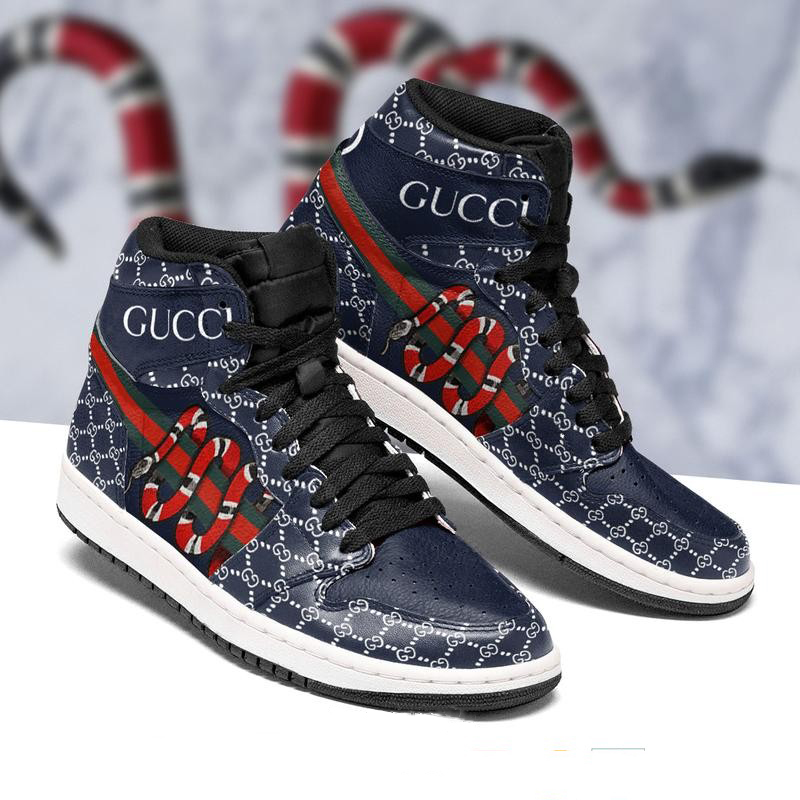 Gucci snake navy high air jordan sneaker shoes