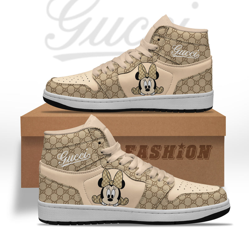 Gucci x mickey high air jordan sneakers hot 2023 shoes hot disney gifts for men women