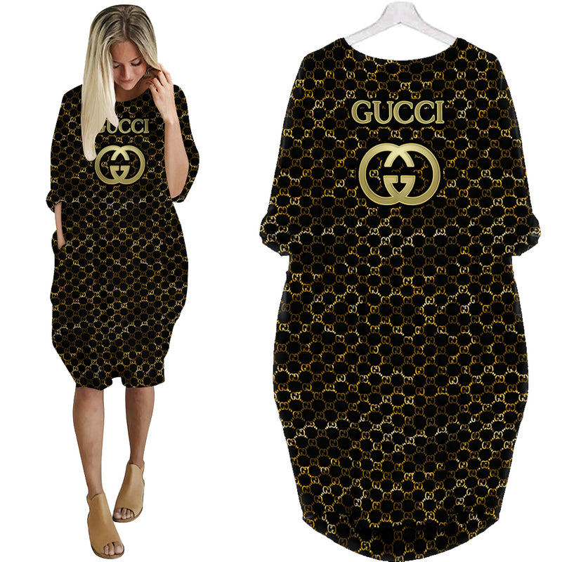 Gucci black batwing pocket dress luxury brand clothing clothes outfit for women hot 2023