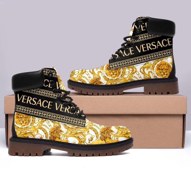 Gianni versace gold black timberland boots form timboots shoes hot 2023 gifts for men women