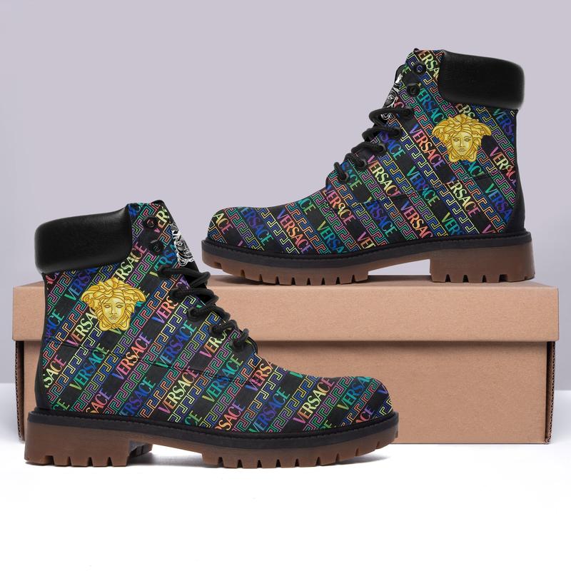 Gianni versace multicolor timberland boots form timboots shoes hot 2023 gifts for men women