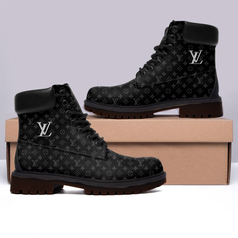 Louis vuitton black timberland boots form timboots shoes hot 2023 lv gifts for men women