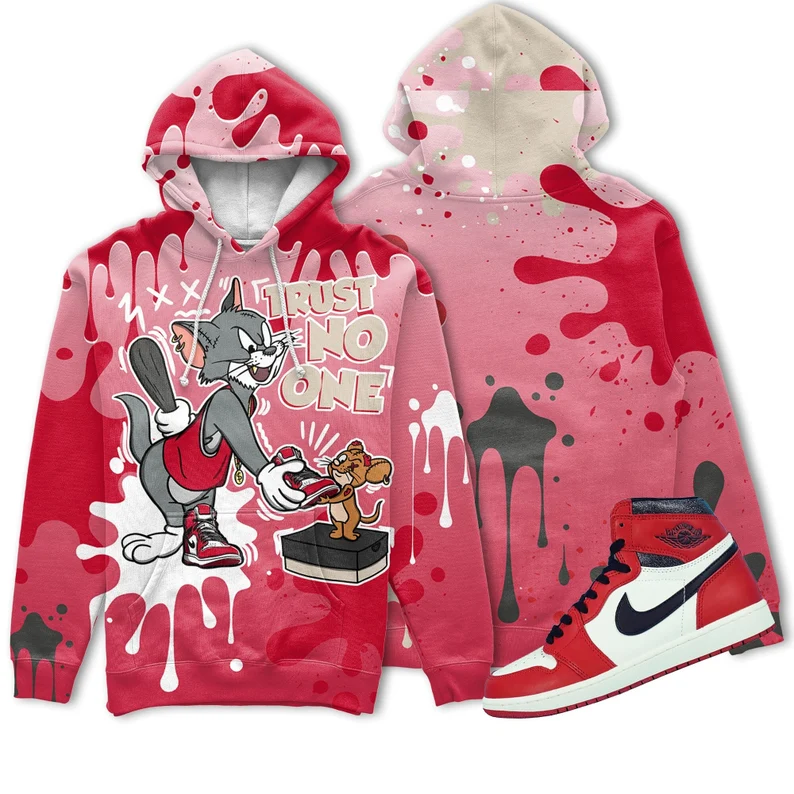 Trust no one cat and mouse 3d splashjordan 1 high og lost and found reimagined,jordan matchhoodie
