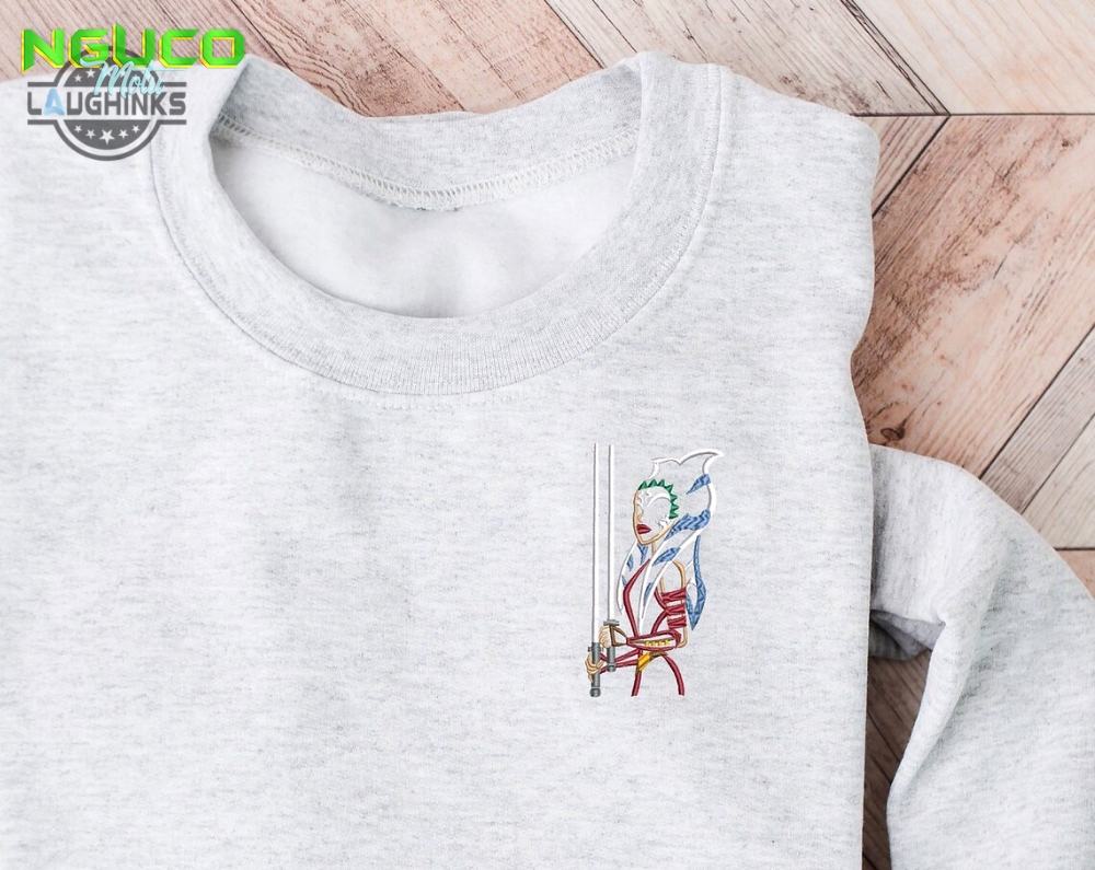 Ahsoka embroidered crewneck star wars embroidered sweatshirt jedi crewneck disney sweatshirt womens disney crewneck embroidery tshirt sweatshirt hoodie gift
