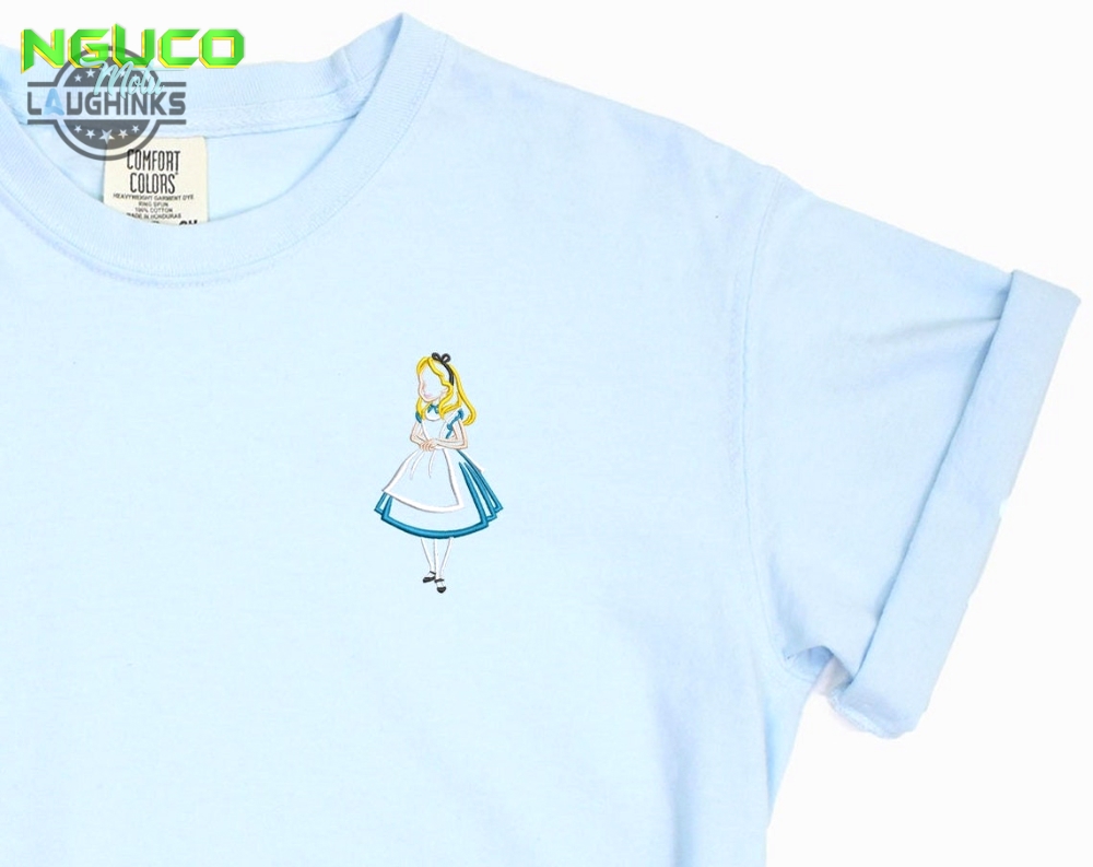 Alice embroidered tshirt alice embroidered shirt alice t shirt disney princess shirt disney tshirt womens disney shirt embroidery tshirt sweatshirt hoodie gift