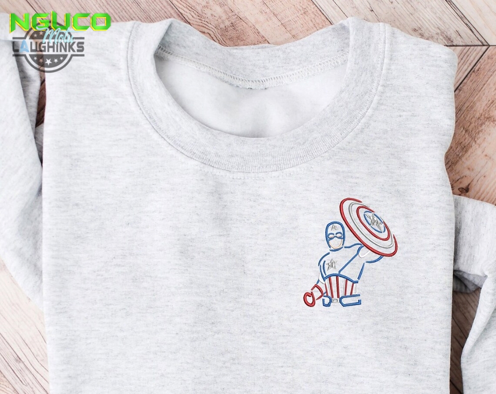 America superhero embroidered crewneck disney avengers campus disney embroidered sweatshirt disney sweatshirt womens disney crewneck embroidery tshirt sweatshirt hoodie gift