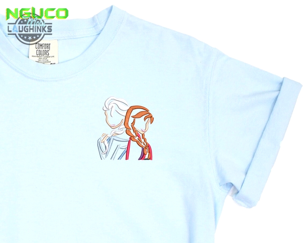 Anna elsa embroidered tshirt frozen embroidered shirt princess t shirt elsa shirt disney tshirt womens disney shirt embroidery tshirt sweatshirt hoodie gift