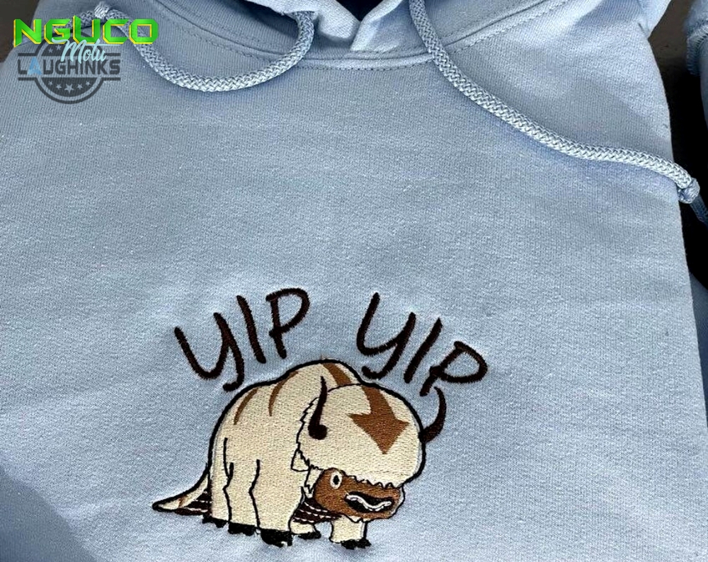 Appa avatar embroidered hoodie bison custom design hooded sweatshirt yip yip appa hoodie embroidery tshirt sweatshirt hoodie gift