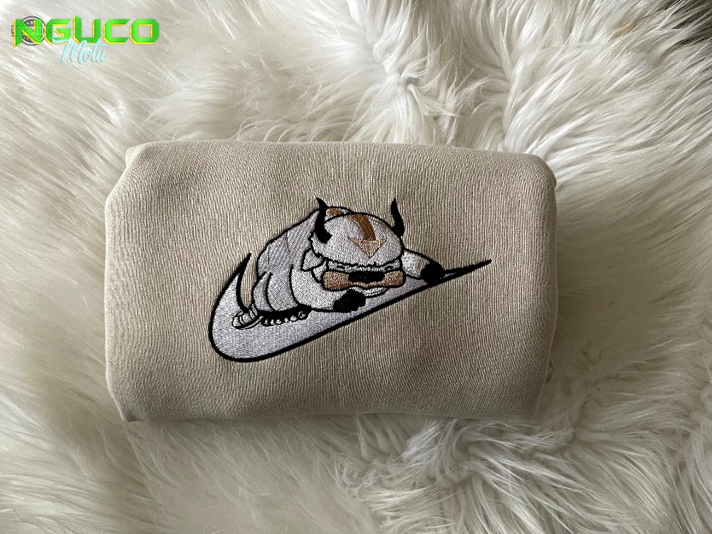 Appa on swoosh embroidered sweatshirt embroidery tshirt sweatshirt hoodie gift