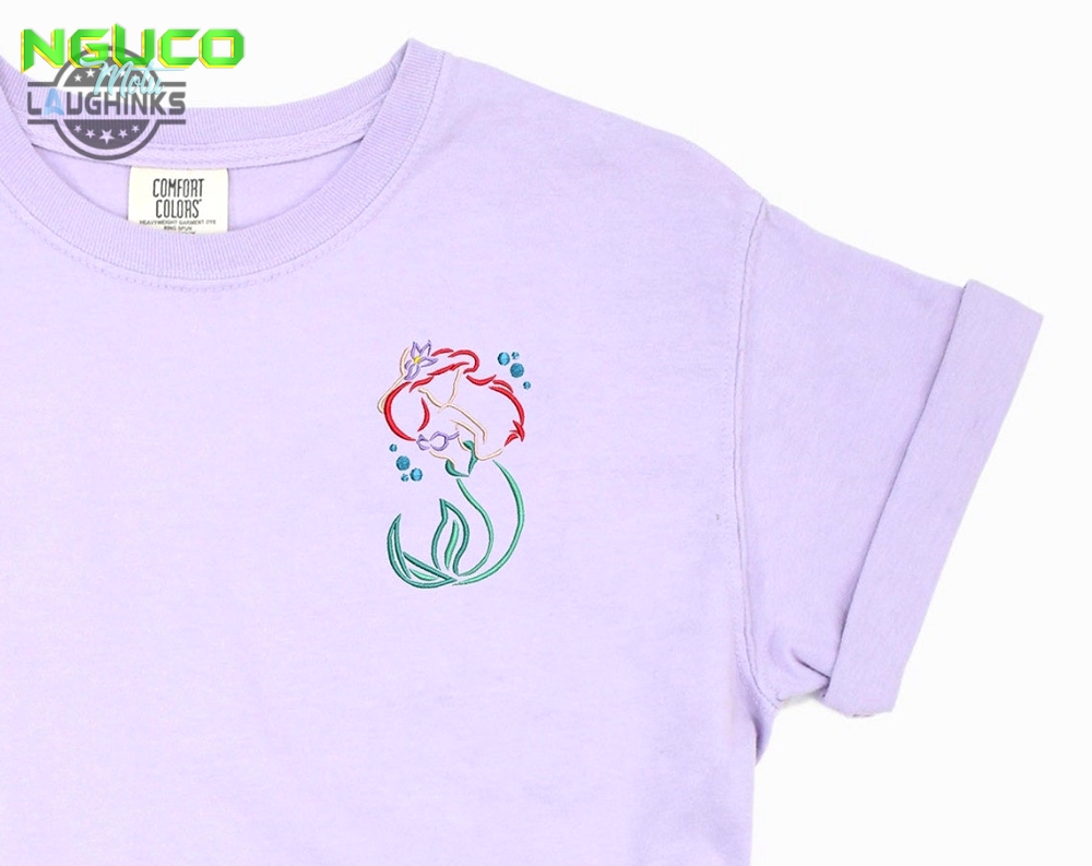 Ariel embroidered tshirt little mermaid embroidered shirt princess t shirt disney princess shirt disney tshirt womens disney shirt embroidery tshirt sweatshirt hoodie gift