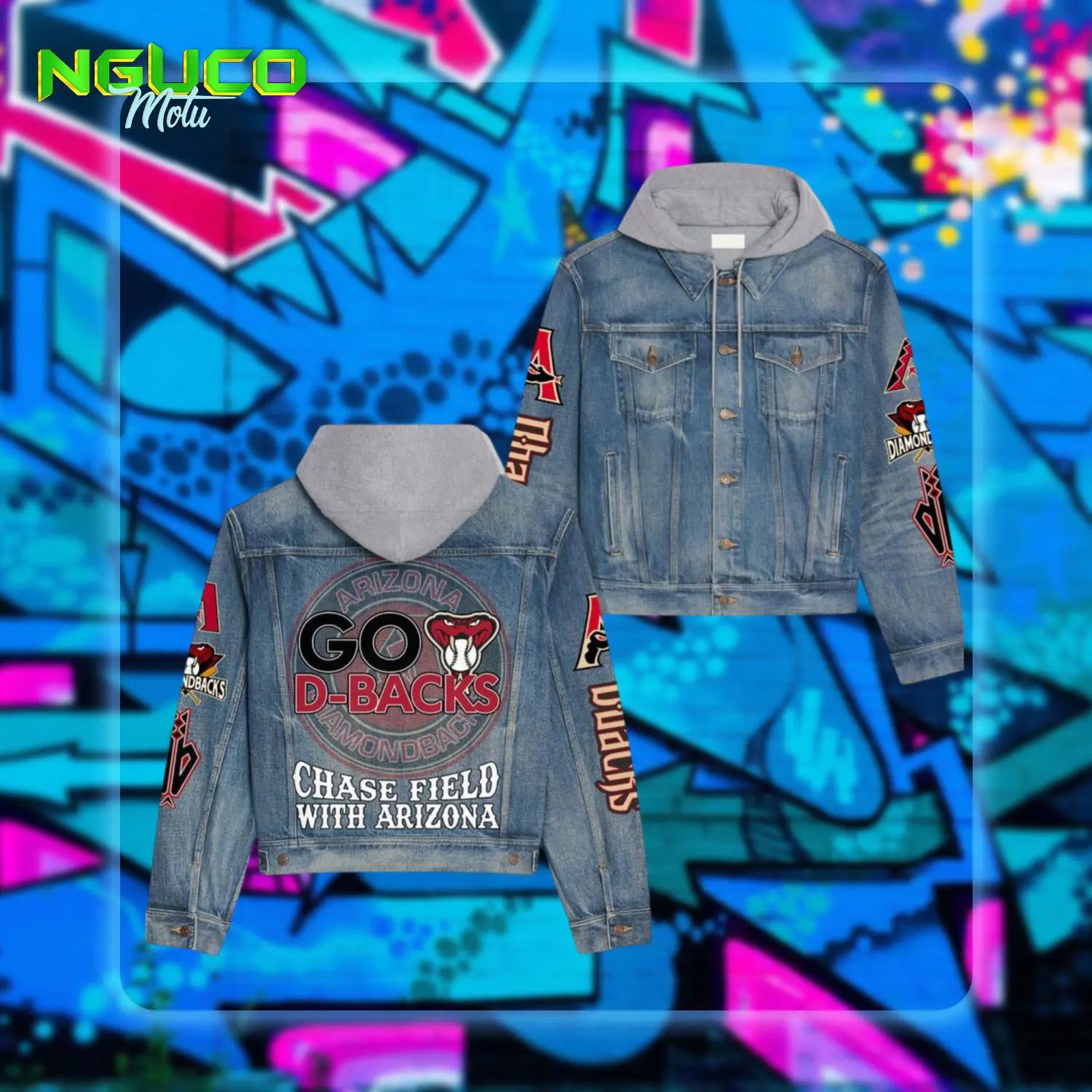 Arizona diamondback chase field with arizona hooded denim jacket