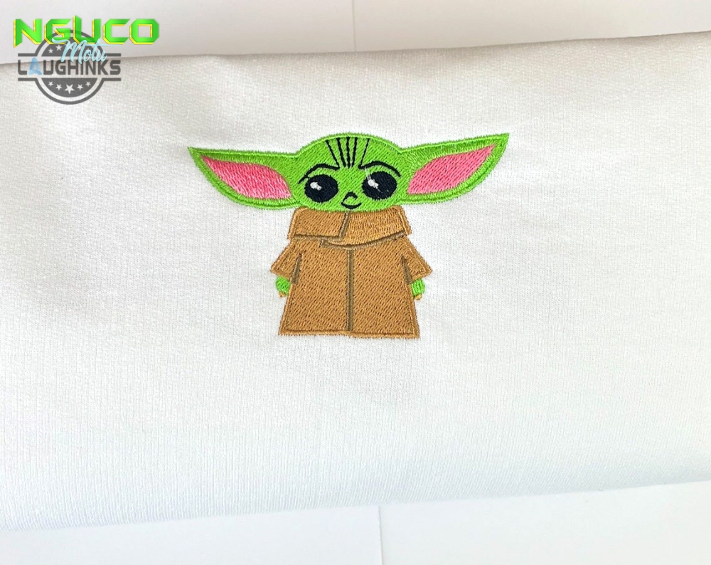 Baby yoda embroidered sweatshirt embroidery tshirt sweatshirt hoodie gift