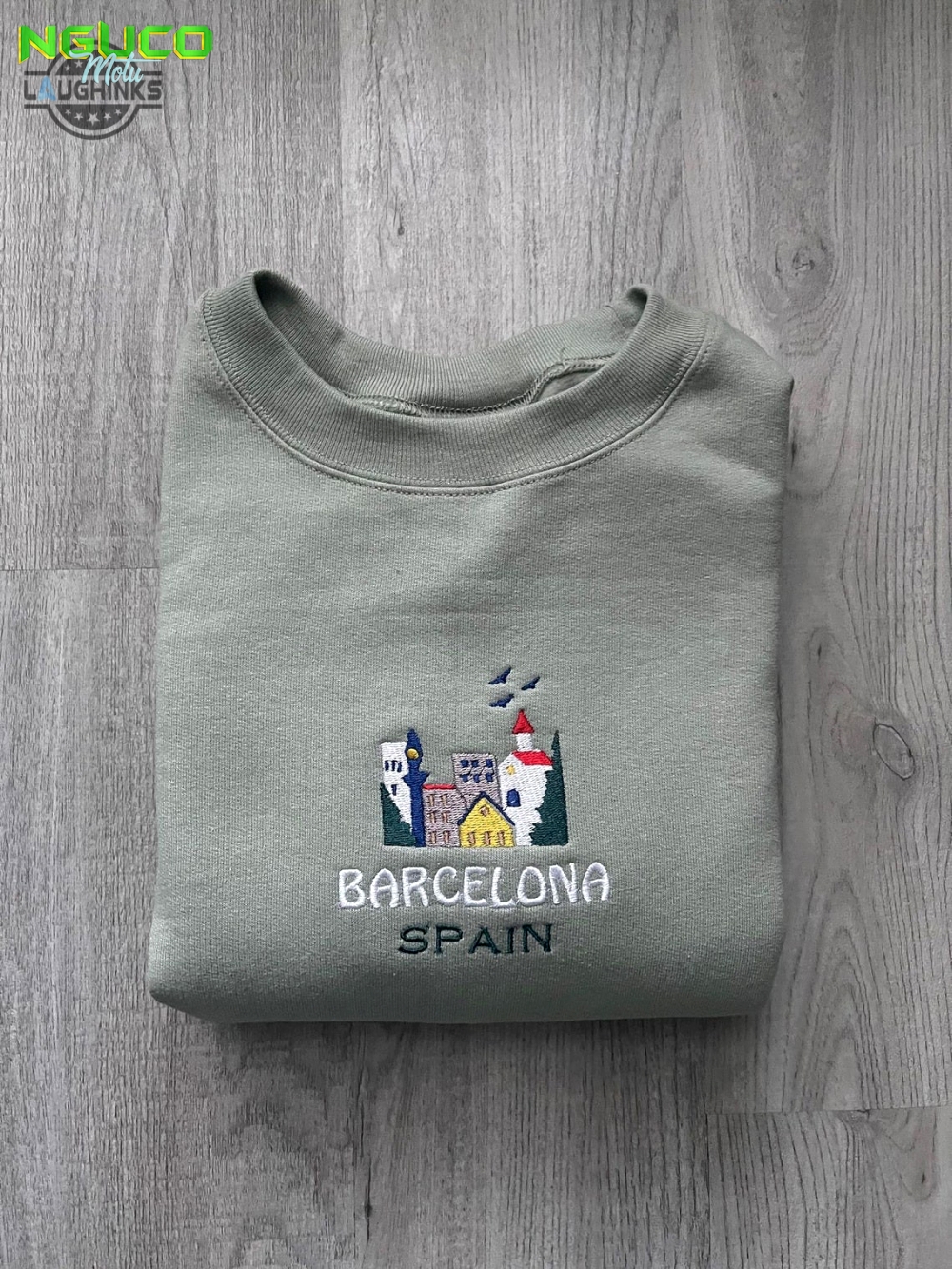 Barcelona spain embroidered sweater embroidery tshirt sweatshirt hoodie gift