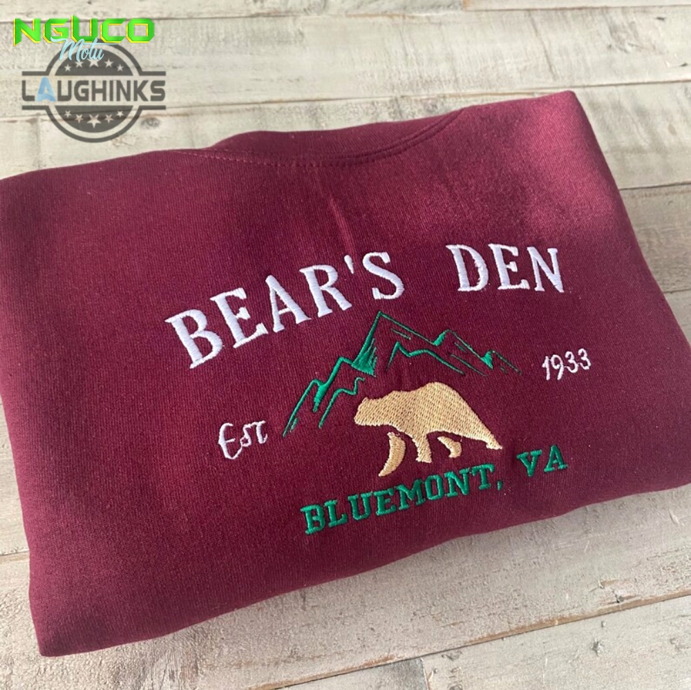 Bear den bluemont virginia embroidered crewneck embroidery tshirt sweatshirt hoodie gift