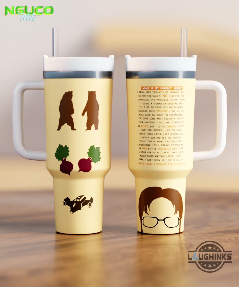 Bears beets battlestar galactica 40oz crewcup stanley tumbler dupe 40 oz stainless steel travel cups with handle lid and straw new