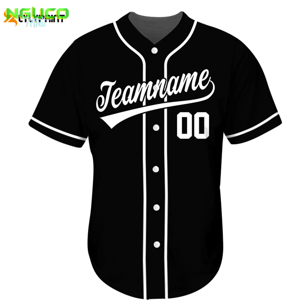 Black sport baseball jerseys personnalisé