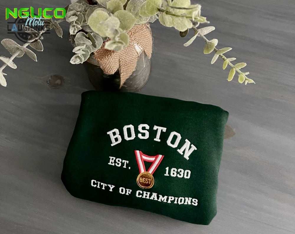 Boston city of champions embroidered crewneck embroidery tshirt sweatshirt hoodie gift