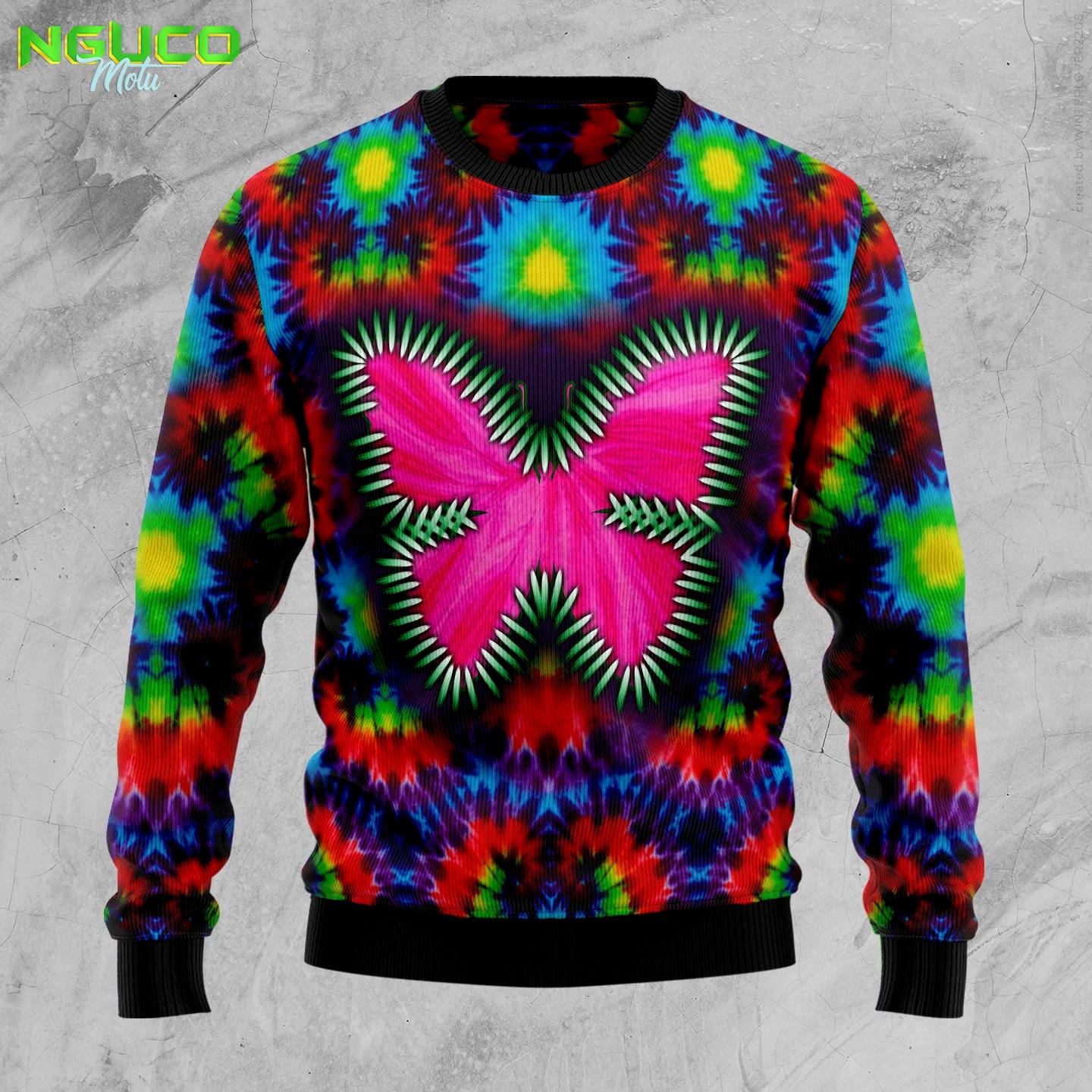 Butterfly tie dye tg5115 ugly christmas sweater