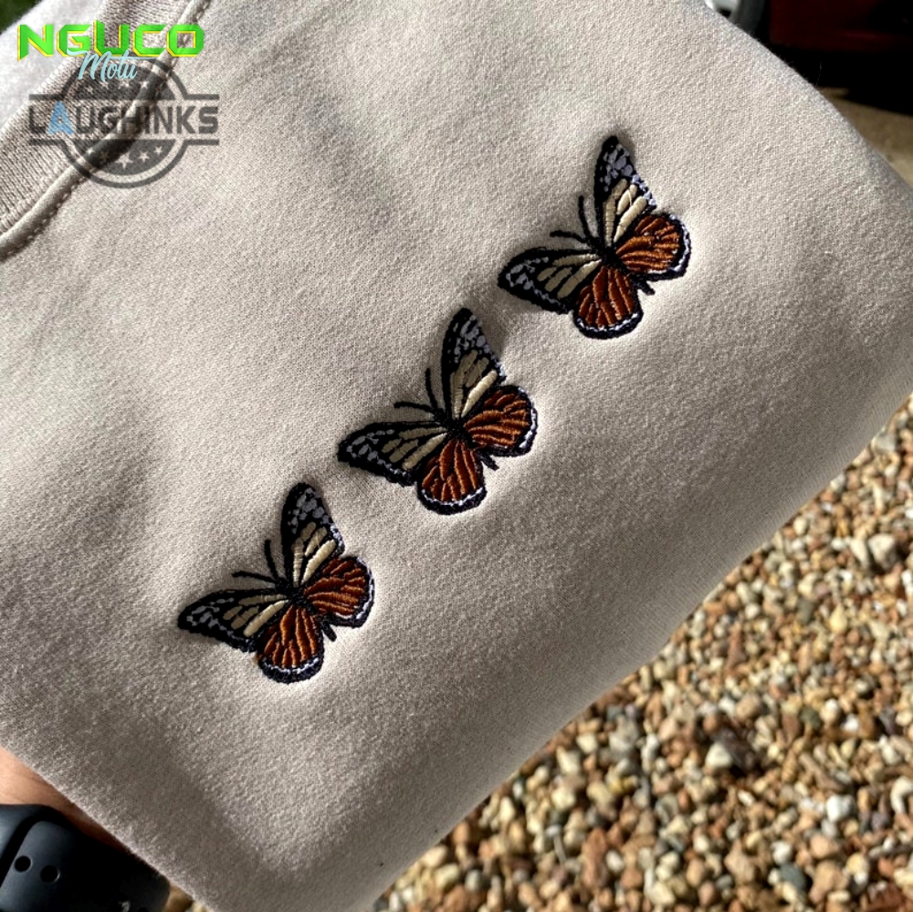 Butterfly vintage embroidered sweatshirt embroidery tshirt sweatshirt hoodie gift