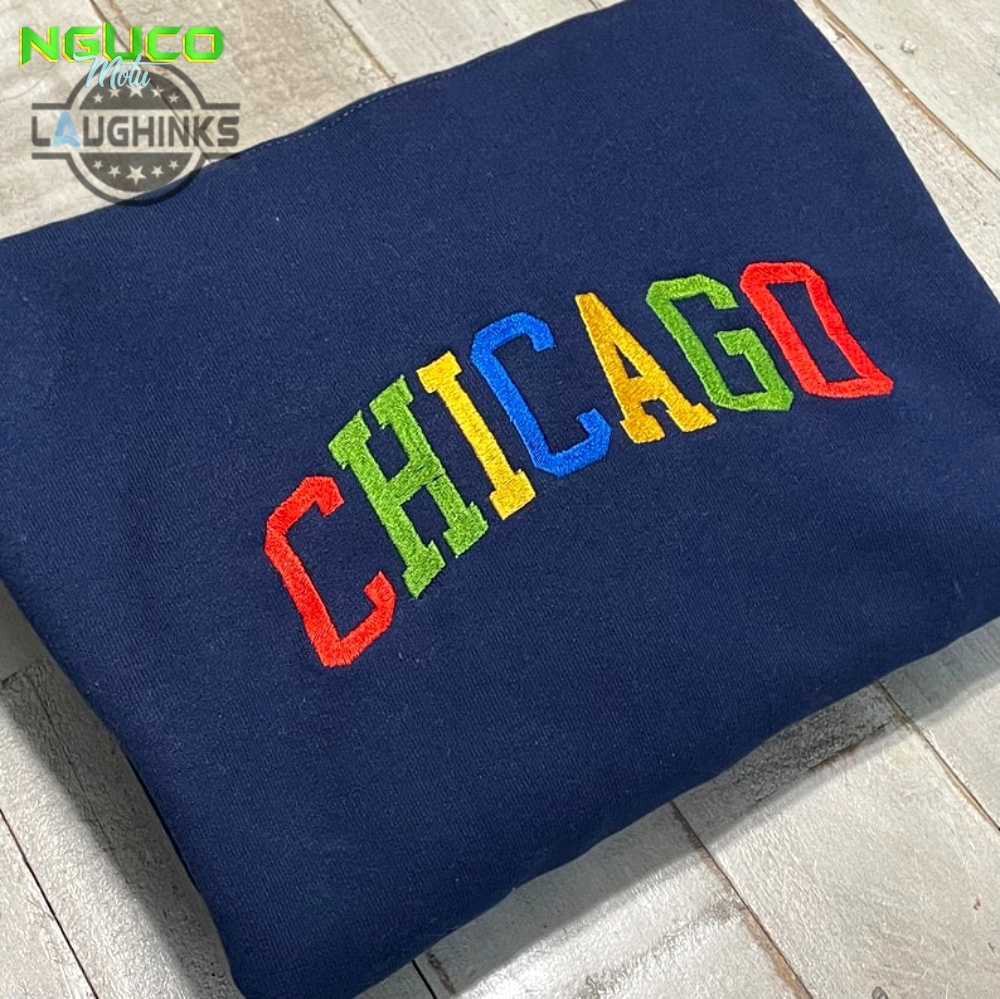 Chicago embroidered sweatshirt embroidery tshirt sweatshirt hoodie gift