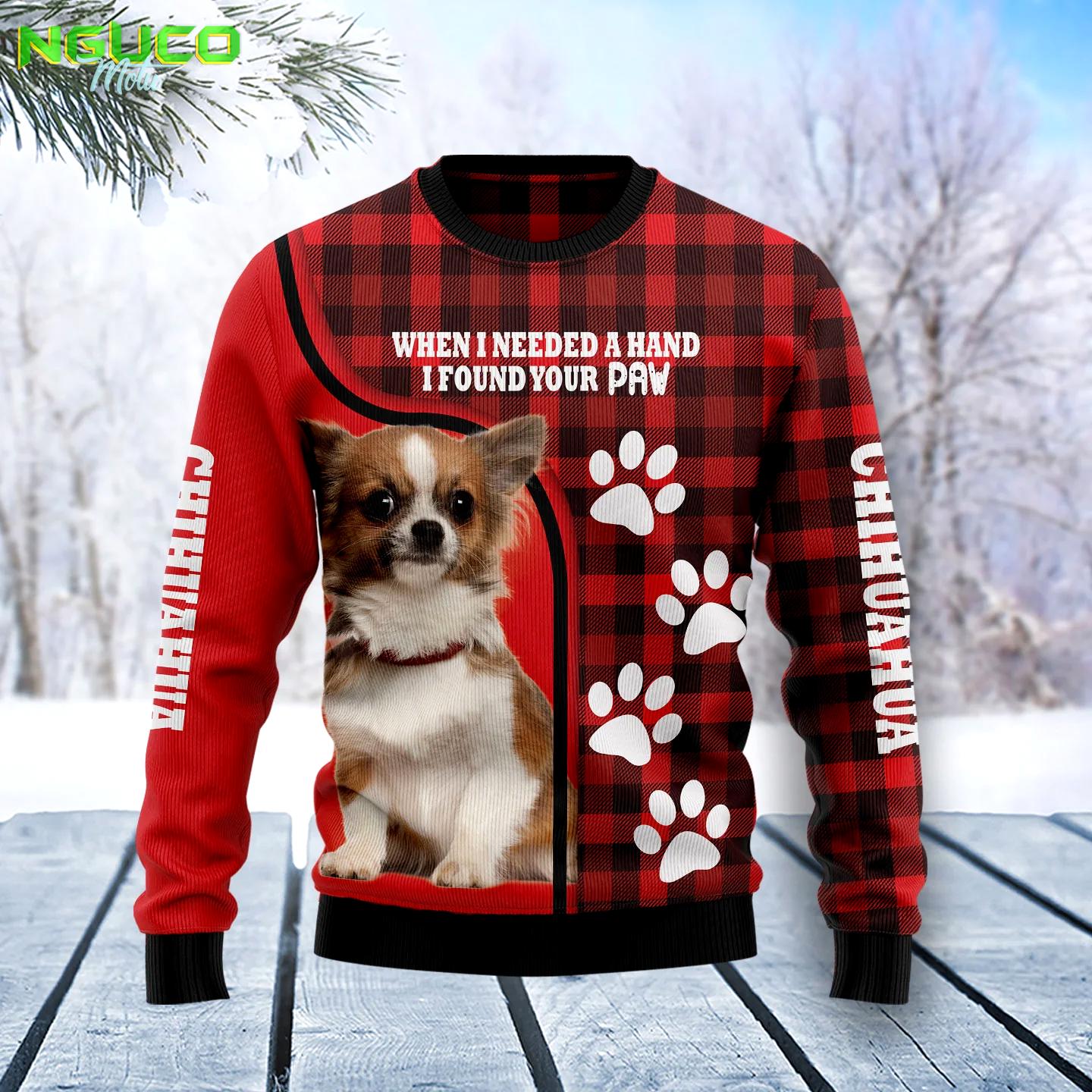 Chihuahua paw t2710 ugly christmas sweater