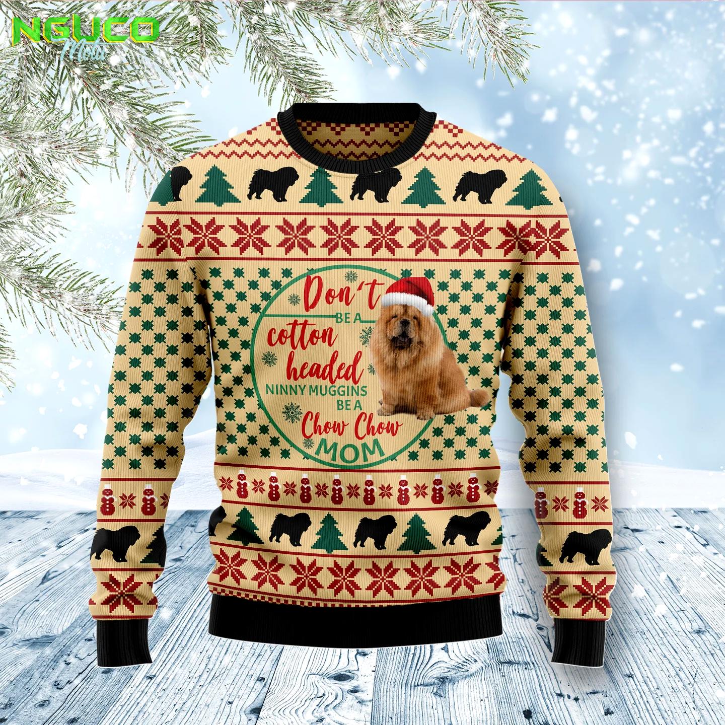 Chow chow mom d1011 ugly christmas sweater