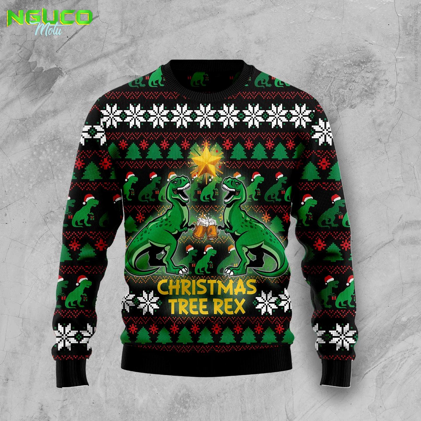 Christmas tree rex tg5928 ugly christmas sweater
