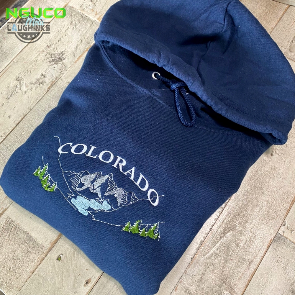 Colorado embroidered hoodie colorado vintage hooded sweatshirt colorado mountain fleace embroidery tshirt sweatshirt hoodie gift