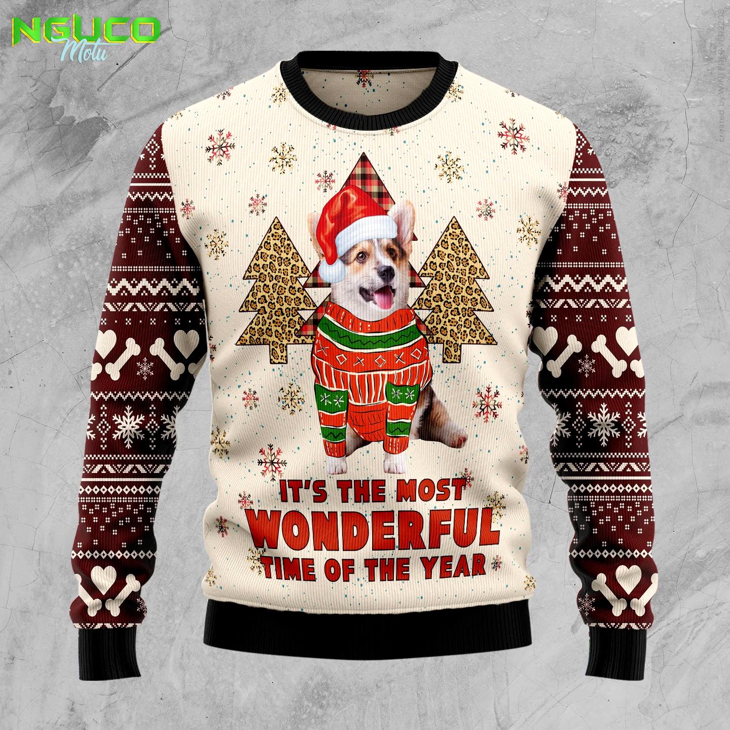 Corgi the most beautiful time tg5115 ugly christmas sweater